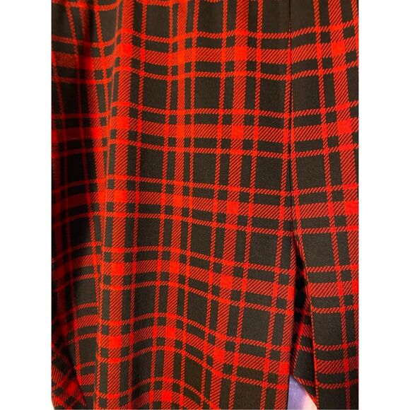 Talbots women’s black and red plaid ankle Ponte knit leggings, size 16 - Picture 4 of 6